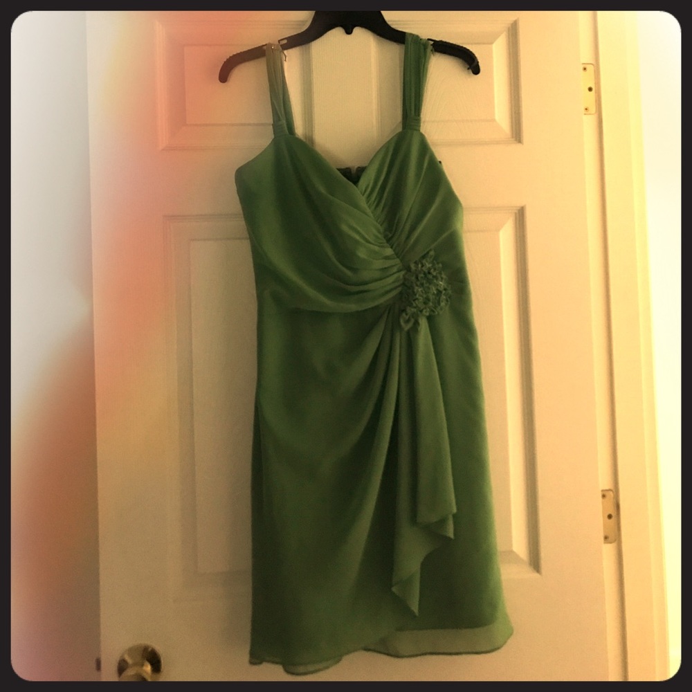 David’s Bridal clover green dress size 10